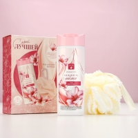 Подарочный набор косметики &laquo;Самой лучшей&raquo;, гель для душа 250 мл и мочалка для тела, ЧИСТОЕ СЧАСТЬЕ