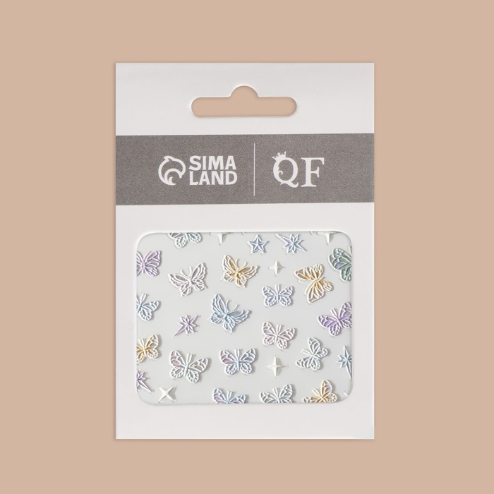 Наклейки для ногтей «Волшебные бабочки», объёмные, разноцветные Наклейки для ногтей «Волшебные бабочки», объёмные, разноцветные