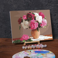 Картина по номерам на холсте с подрамником &laquo;Букет в глиняном горшке&raquo;, 40х30 см