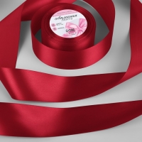 Лента атласная, 50 мм &times; 23 &plusmn; 1 м, цвет глубокий красный №33