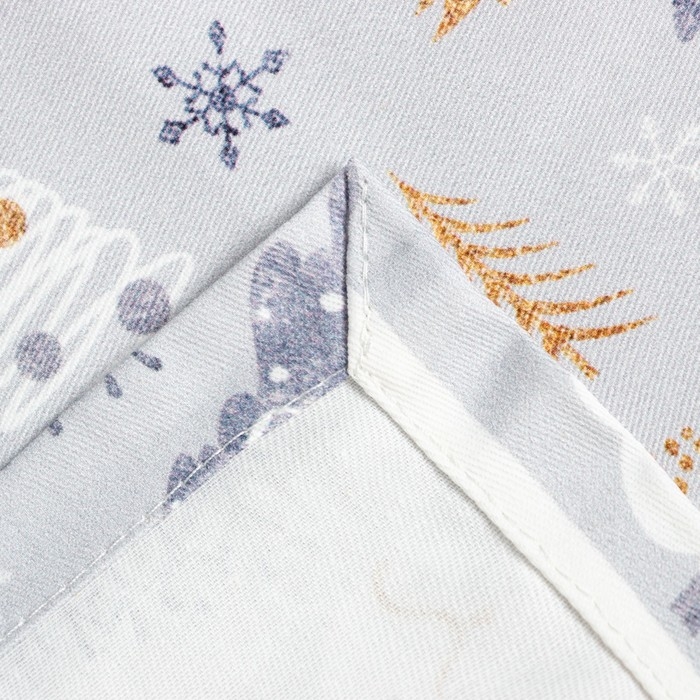 Набор новогодних салфеток &laquo;Let it snow&raquo; с декоративными кольцами, 40х40 см - 4 шт, хлопок, саржа