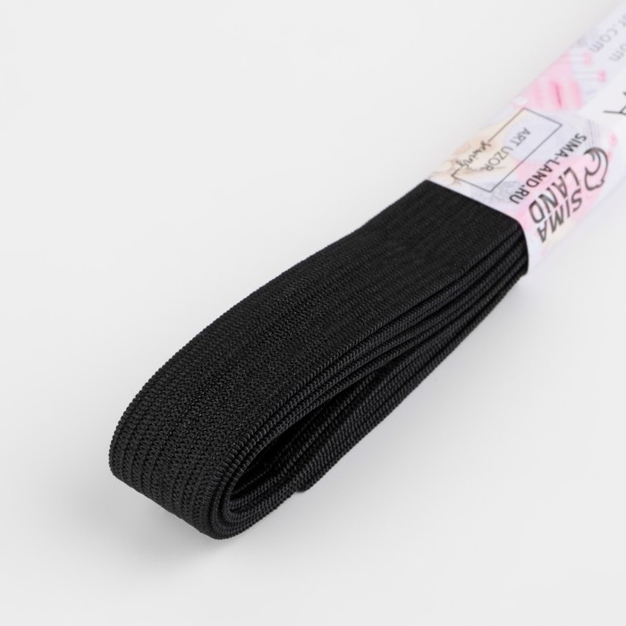 Резинки бельевые, 15 мм, 2 &plusmn; 0,5 м, 6 шт, цвет белый/чёрный