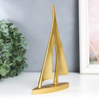 Сувенир полистоун "Парусник" золото 13,4х20,3х3,6 см