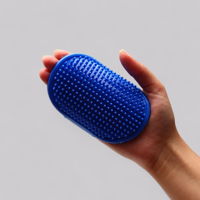 Щётка-наладонник, 12,2 х 8 см, синяя Щётка-наладонник, 12,2 х 8 см, синяя
