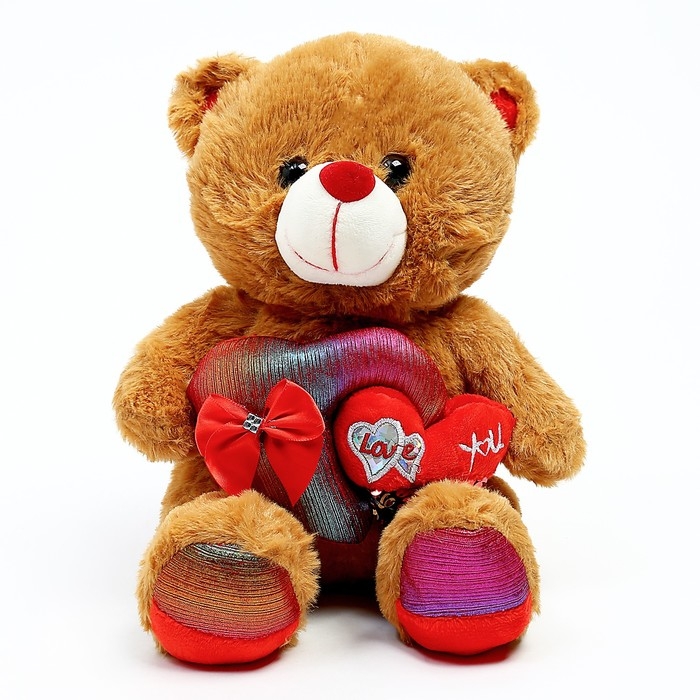 Мягкая игрушка &laquo;Мишка сердце с бантом&raquo;, 25 см, цвета МИКС