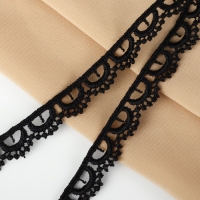 Кружево гипюровое, 13 мм &times; 11 &plusmn; 1 м, цвет чёрный