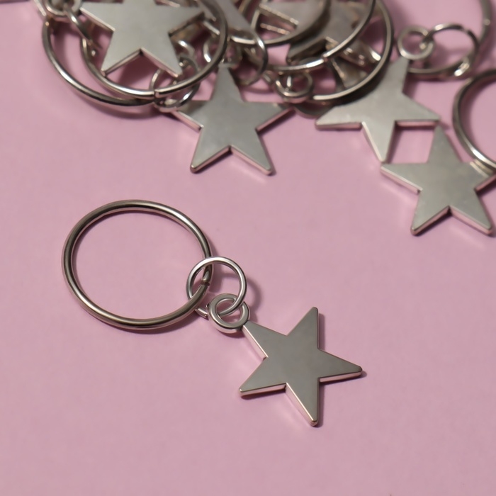 Пирсинг для волос &laquo;Звезда&raquo;, 2,8 &times; 1,3 см, 10 шт, цвет серебристый