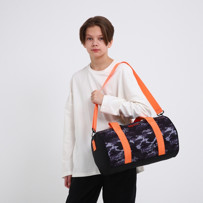 Сумка детская спортивная для мальчика &laquo;Камуфляж&raquo;, 40*20*20 см, 40*20 х см, отдел на молнии, цвет чёрный