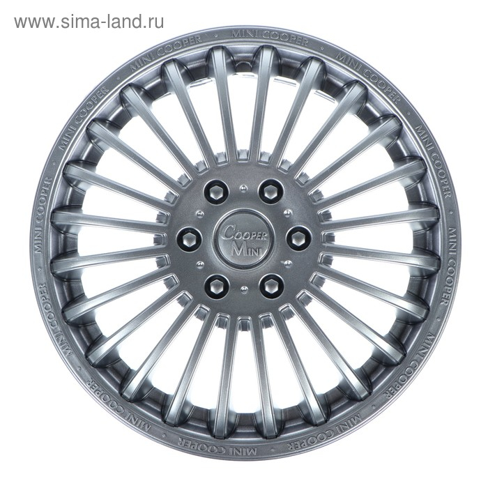 Колпаки колесные R15 "МИНИ-КУПЕР", серебристый, набор 4 шт.