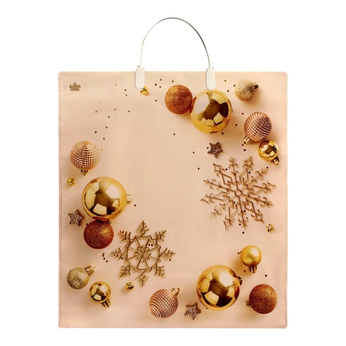 Пакет Пакет "Новогодний блеск", полиэтиленовый с пластиковой ручкой, 44 х 39 см, 100 мкм