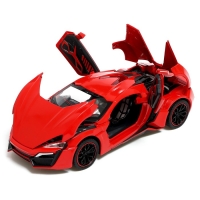 Машина металлическая, 1:24, инерционная, открываются двери, капот, багажник, цвет красный