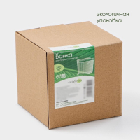 Банка для хранения сыпучих продуктов с ложкой BellaTenero, 280 мл, 9&times;9,5 см, с бамбуковой крышкой, фарфоровая, цвет белый