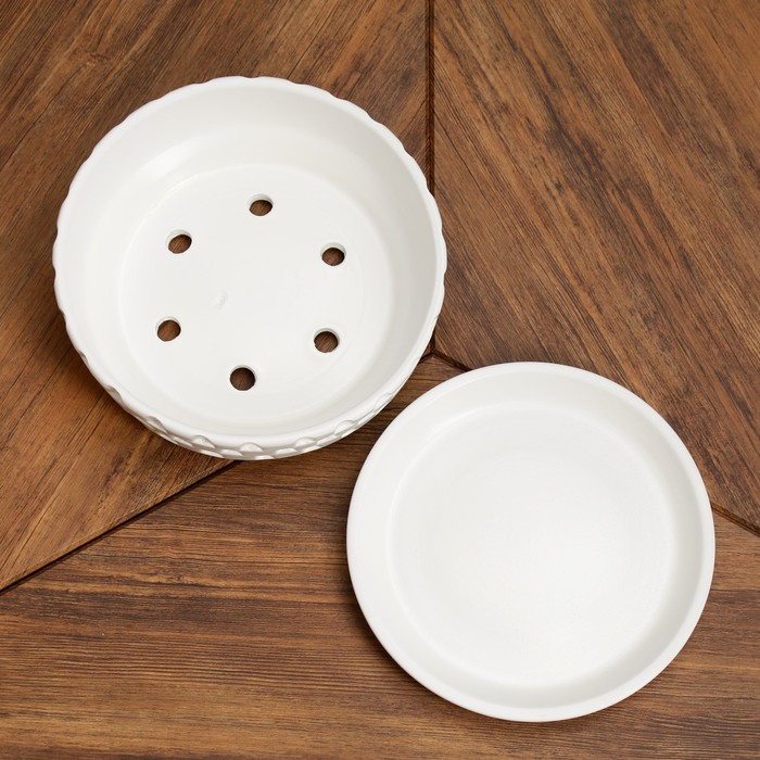 Горшок бонсайница "Фелис" белый, 2 л