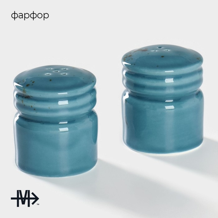 Набор для специй 2 пред Magistro Набор для специй 2 пред Magistro "Церера" солонка, перечница, цвет голубой