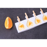 Форма для мороженого Доляна &laquo;Сердца. Макси&raquo;, силикон, 49&times;6,5&times;2 см, 8 ячеек, палочки 50 шт, цвет белый