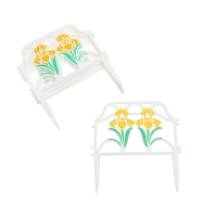 Ограждение декоративное, 30 &times; 280 см, 10 секций, пластик, цвет МИКС, &laquo;Ирисы&raquo;