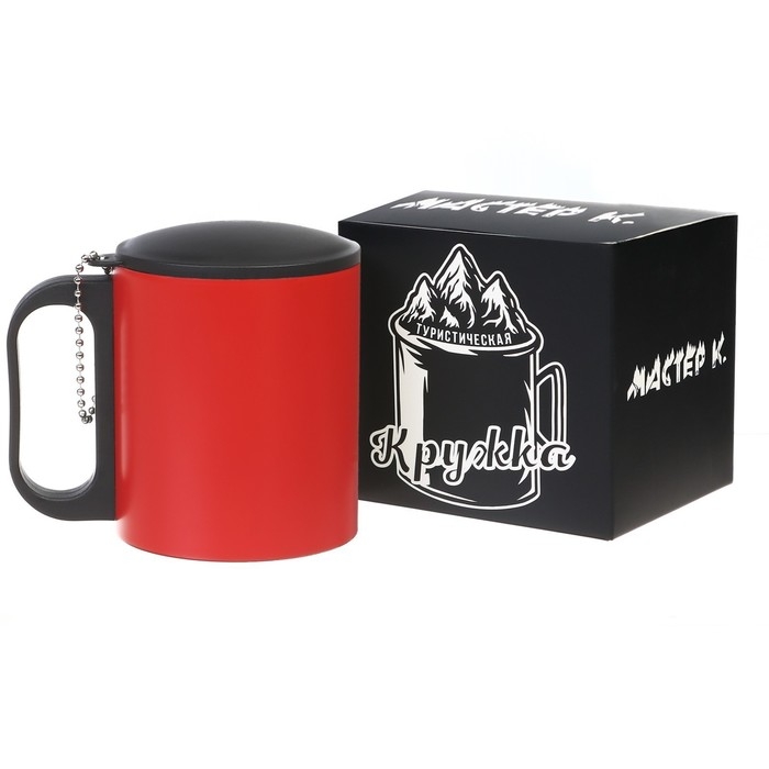 Термокружка, 180 мл, Туризм Термокружка, 180 мл, Туризм "Мастер К", сохраняет тепло 2 ч, 8.5 х 6.8 см, красная