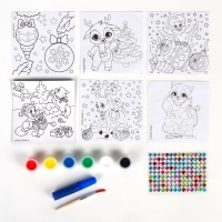 Ёлочные шары под раскраску на новый год &laquo;Время сказки&raquo;, 6 шт, d = 7см, новогодний набор для творчества