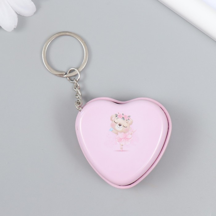 Шкатулка на кольце металл Шкатулка на кольце металл "Сердце - зоопарк" МИКС 2,1х5х4,6 см