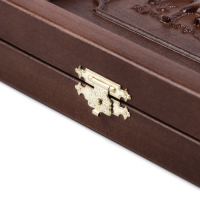 Нарды деревянные большие, резные, настольная игра "Соколиная охота", бук, 50 х 58 см