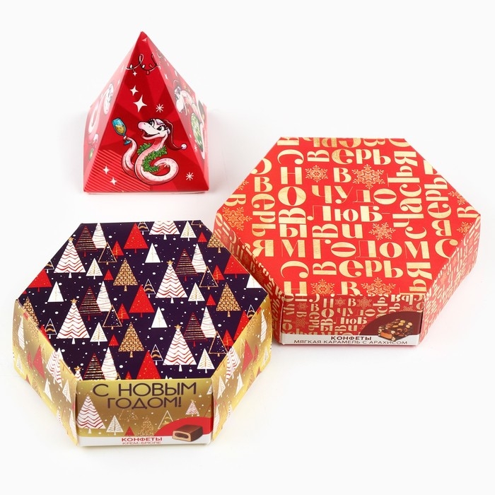 Новогодний подарочный набор конфет в подарочной коробке &laquo;С новым годом&raquo;, 250 г