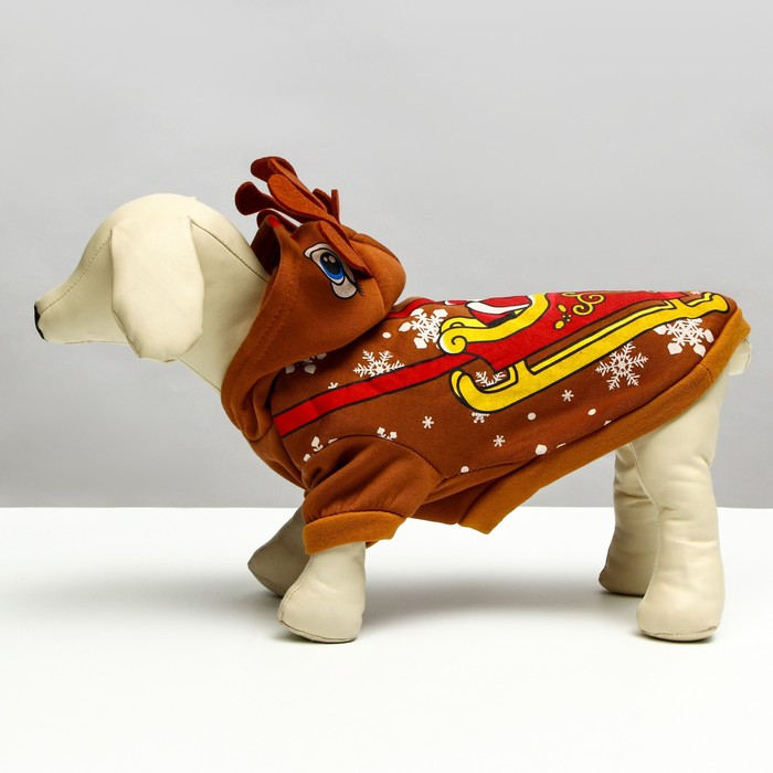 Толстовка "Олень с рожками", XS (ДС 20, ОГ 30 см)