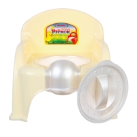 Горшок детский &laquo;Утенок&raquo; с крышкой, слоновая кость / белый 310х295х280мм