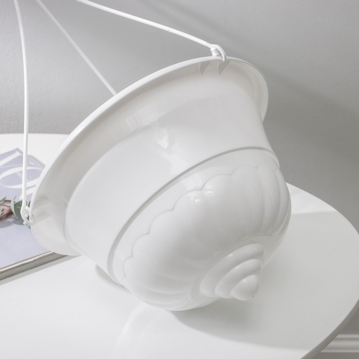 Кашпо для цветов подвесное «Грация», 4,5 л, пластик, цвет белый Кашпо для цветов подвесное «Грация», 4,5 л, пластик, цвет белый