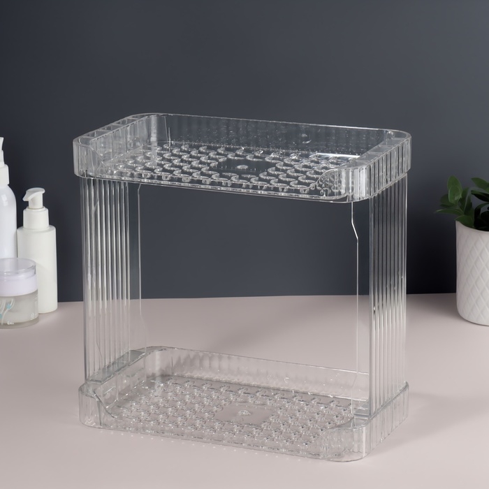 Органайзер для хранения &laquo;CRISTAL&raquo;, 2 секции, 28 &times; 15 &times; 26 см, цвет прозрачный