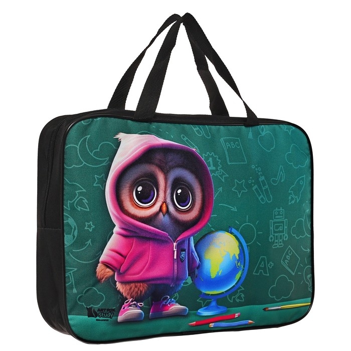 Папка для труда А4 на молнии текстиль 70мм 360 х 260 &laquo;1 сентября: Совушка&raquo;