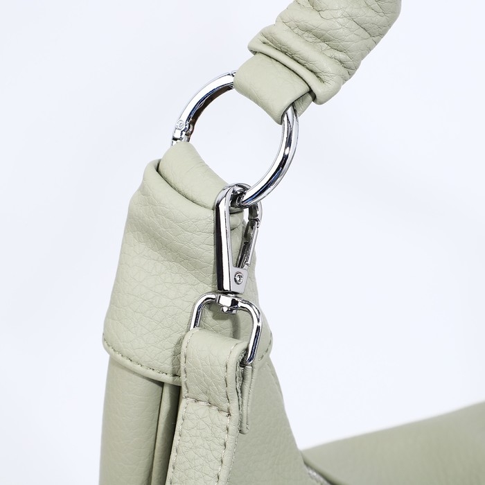 Сумка-мешок на молнии, наружный карман, длинный ремень, цвет зелёный Сумка-мешок на молнии, наружный карман, длинный ремень, цвет зелёный