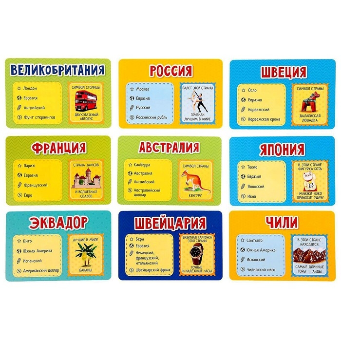 Карточная игра &laquo;Флагомания&raquo;, 54 карточки