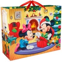 Новый год. Пакет подарочный "С Новым годом!" 49х40х11 см, Микки Маус