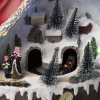 Светодиодная фигура &laquo;Дед Мороз и паровоз&raquo; 23 &times; 32 &times; 16 см, полистоун, батарейки ААх3 (не в комплекте), USB, свечение мульти (RGB)