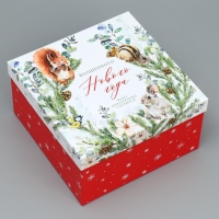 Набор подарочных коробк 3 в 1 &laquo;Новогодняя пора&raquo;, 18 х 18 х 10 &ndash; 22 х 22 х 12 см, Новый год