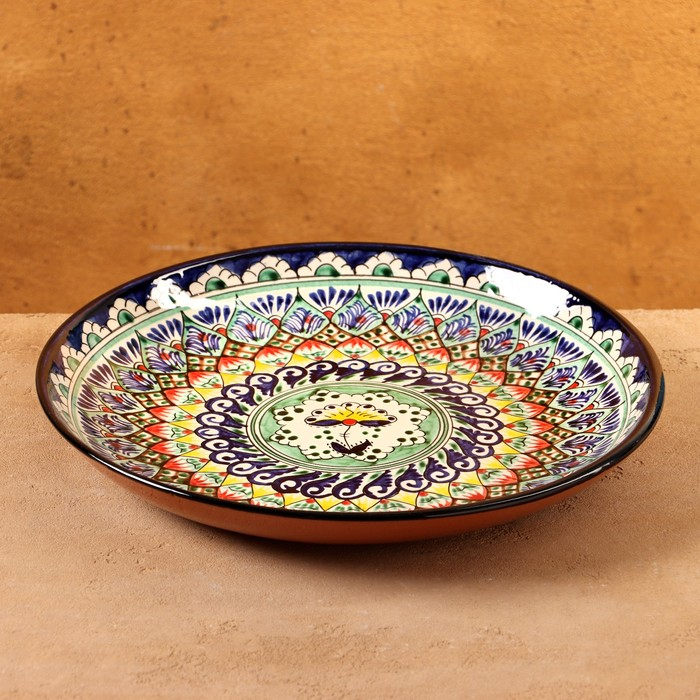 Ляган Риштанская Керамика Ляган Риштанская Керамика "Узоры", 28 см, синий