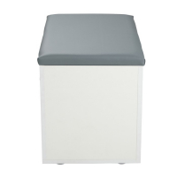 Пуф Герда, 600х355х432, Белый/Экокожа серая