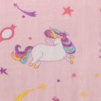 Пелёнка муслиновая Крошка Я &laquo;Единороги&raquo; 120х110 см, двухслойная, 70% бамбук, 30% хлопок