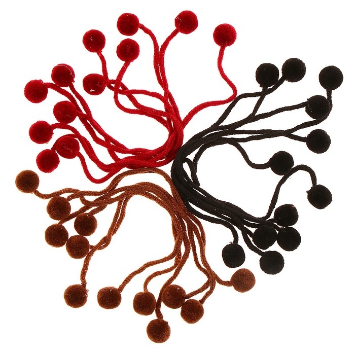 Декоративный элемент на верёвочке &laquo;Радость&raquo; 2 шарика, d= 1,5 см, набор 18 шт., цвет МИКС