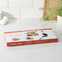 Сковорода двойная Доляна &laquo;Венские вафли&raquo;, d=14 см, пластиковая ручка, цвет чёрный