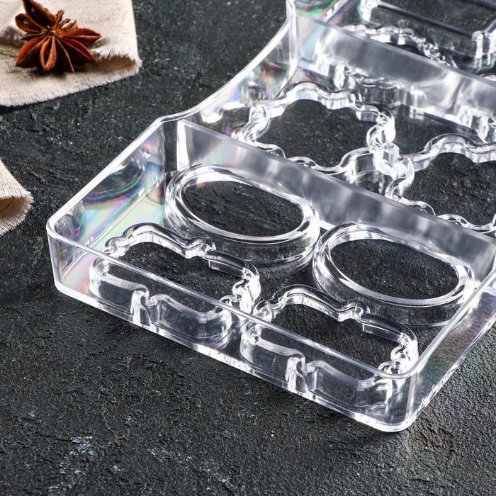 Форма для конфет и шоколада &laquo;Рамочка&raquo;, 10 ячеек, 20&times;12&times;2,5 см, цвет прозрачный