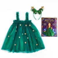 Карнавальный набор &laquo;Яркая ёлочка&raquo;, рост 104-110 см, платье, ободок