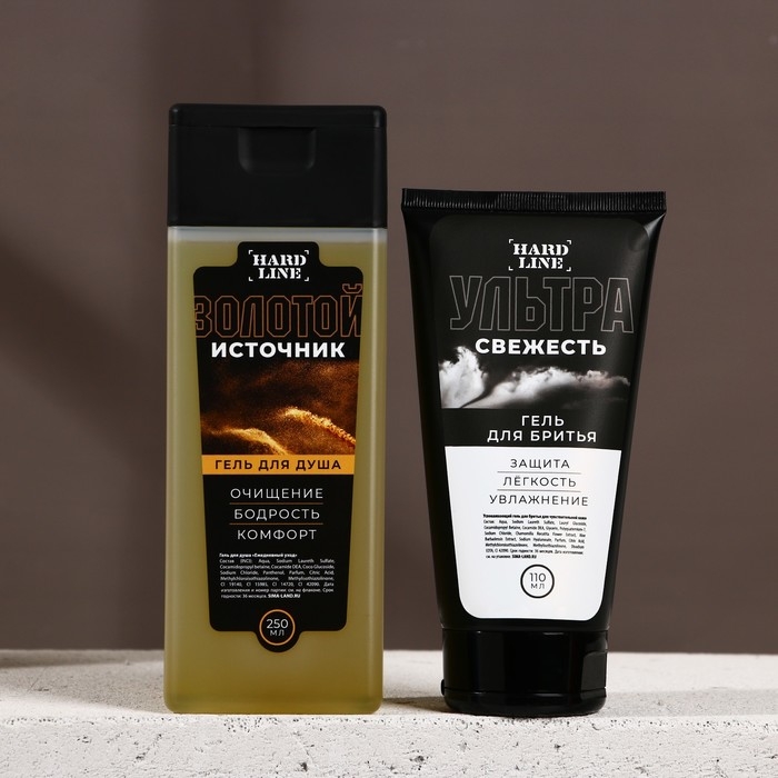 Подарочный набор косметики &laquo;Ты №1!&raquo;, гель для душа 250 мл, гель для бритья 110 мл, бритва, HARD LINE