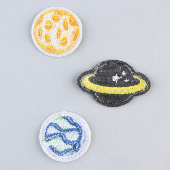 Термонаклейки на одежду &laquo;Планеты&raquo;, 3 шт.