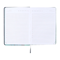 Ежедневник недатированный A5 136 листов кожзам deVENTE. Botanic, твердая обложка с поролоном, перфорация, ляссе, блок 70, синий