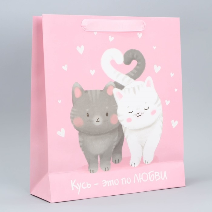 Пакет подарочный ламинированный вертикальный, упаковка, &laquo;Любви и тепла&raquo;, M 26 х 30 х 9 см