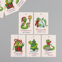 Новогодняя бирка картон "Озорства в Новом году!" Новогодний набор 10 шт (5 видов) 4х6 см Новогодняя бирка картон "Озорства в Новом году!" Новогодний набор 10 шт (5 видов) 4х6 см