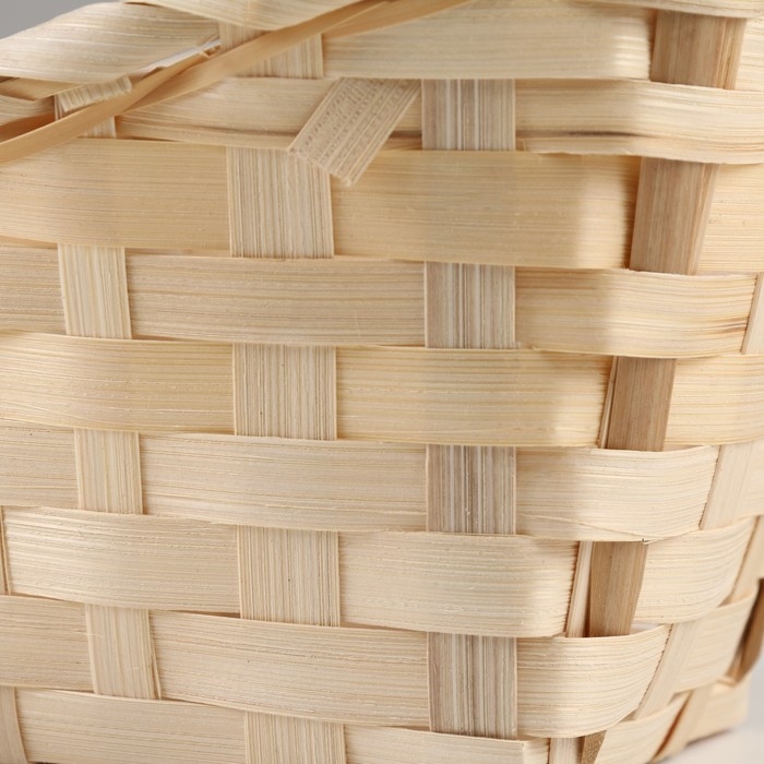Корзина плетеная, D14 x 13 х H6,5 х 11 х 20 см, бамбук