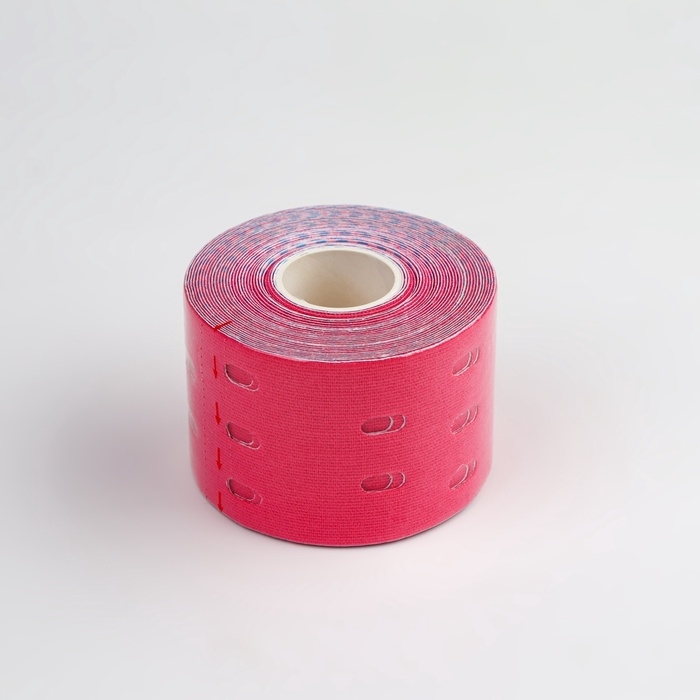 Кинезио - тейп, с перфорацией, 5 см &times; 5 м, цвет розовый