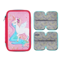 Пенал 2 секции, 125 х 205 х 40 мм, Calligrata 30П26/2 "Сказочный единорог", ламинированный картон